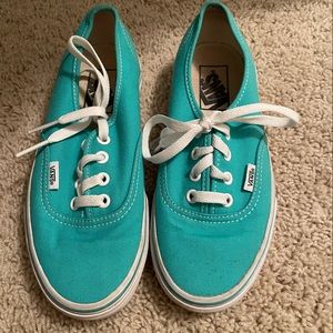 Blue/green woman’s 5, men’s 3.5, VANS sneakers. Barely ever worn. New condition